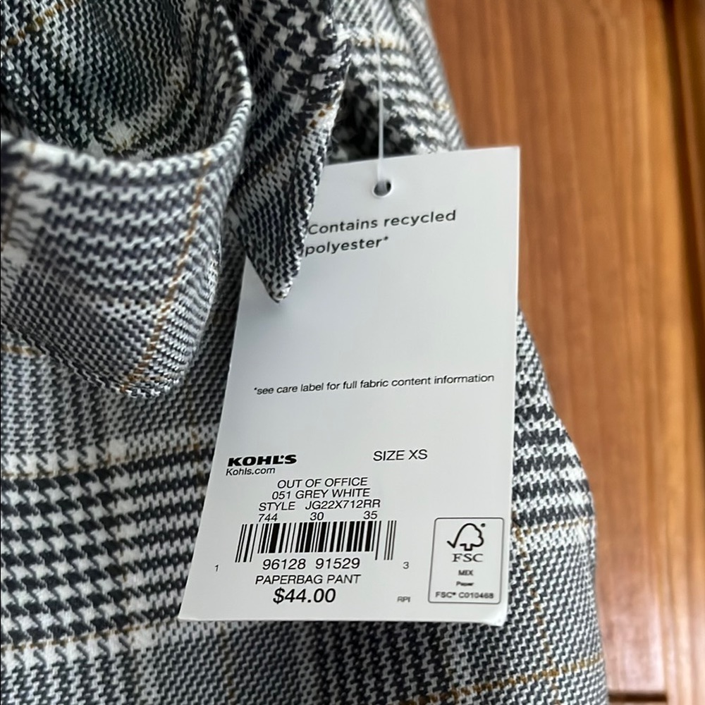 Gray Plaid High-Waisted Pants - Picture 3 of 7
